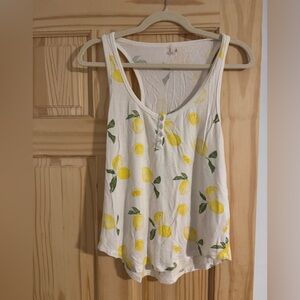 Z Supply Lemon Print Tank Top - White and Yellow